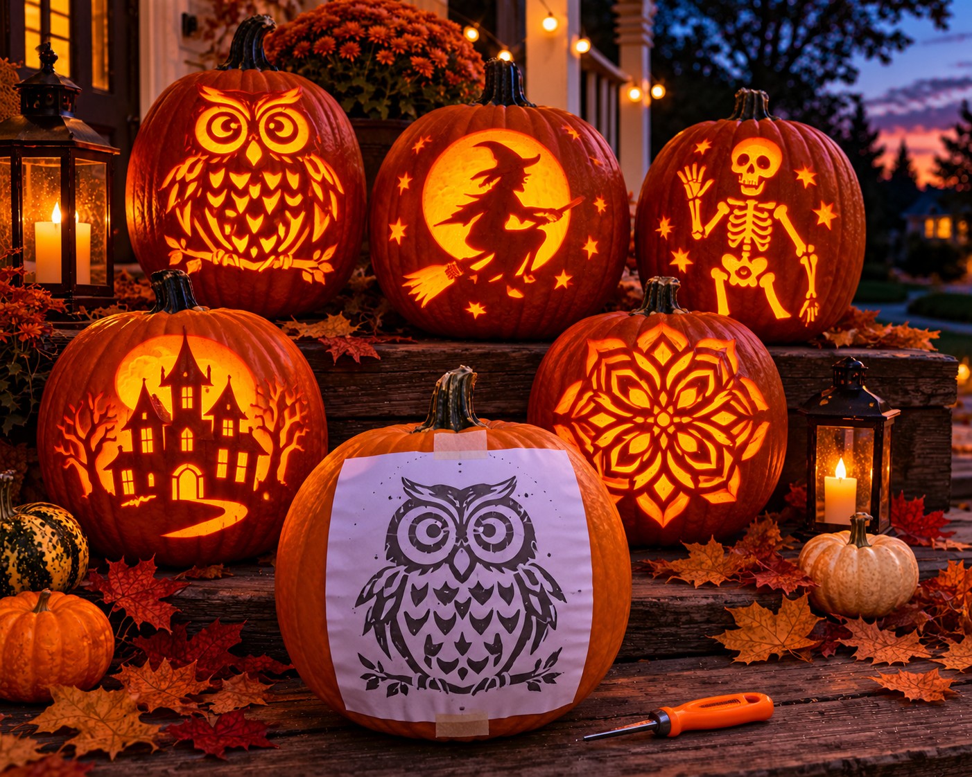 Enchanted Halloween Pumpkin Porch