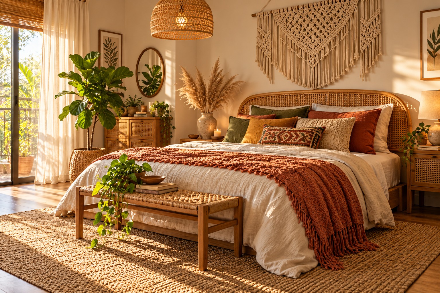 2-Sunlit Bohemian Bedroom Retreat