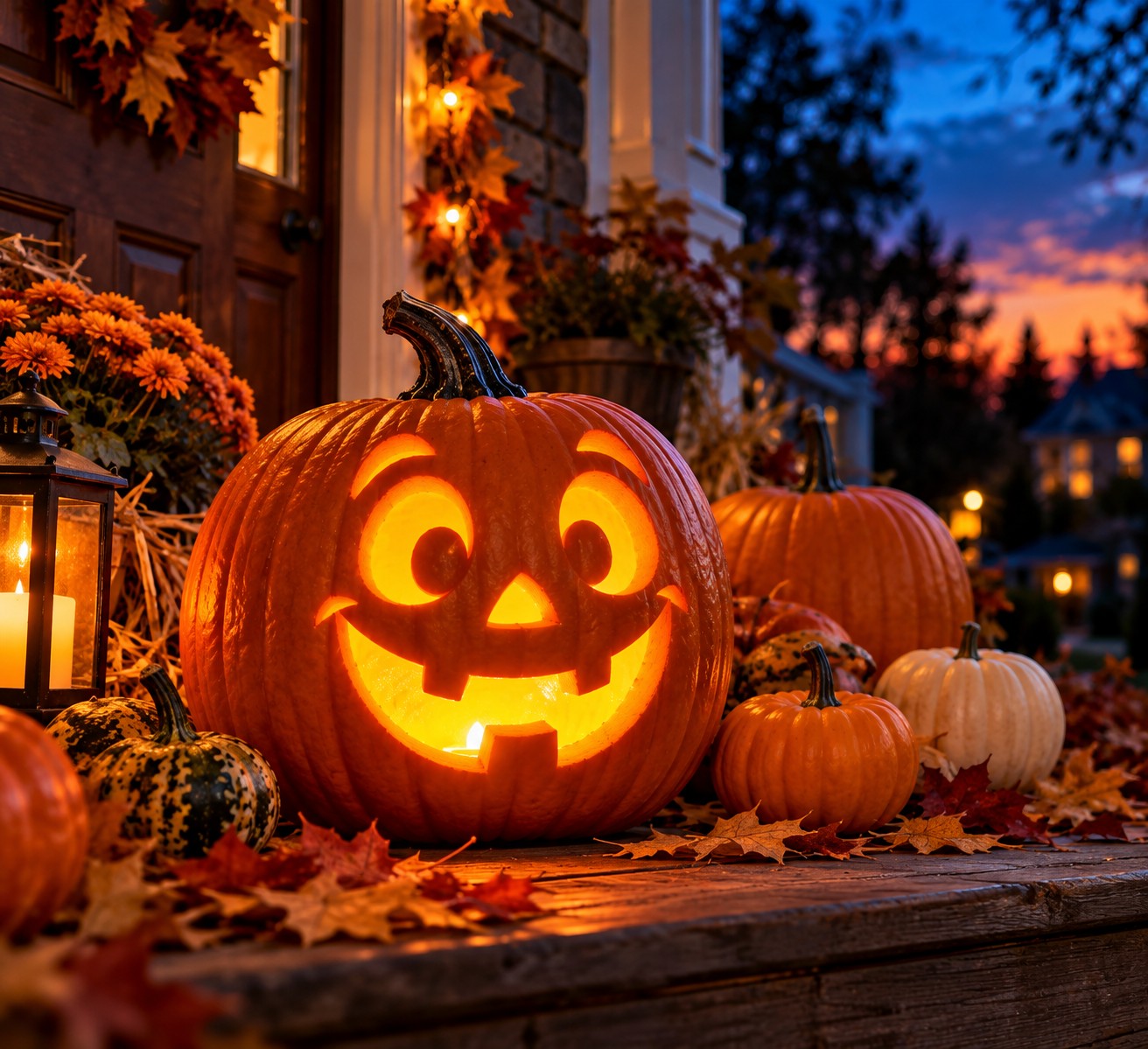 Cozy Autumn Porch Jack-o’-Lantern