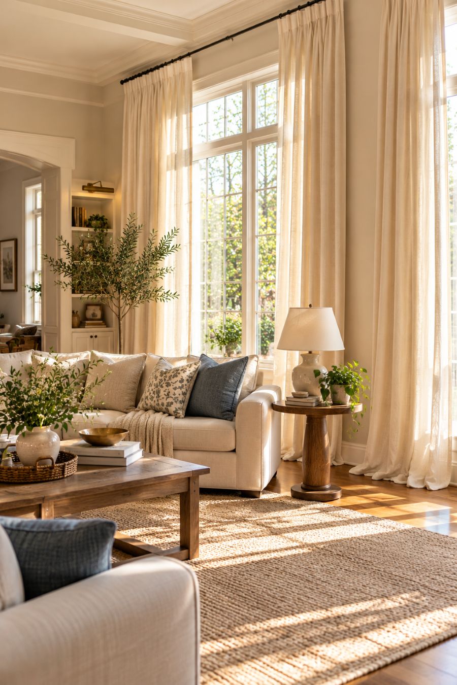 Sunlit Neutral Living Room Retreat